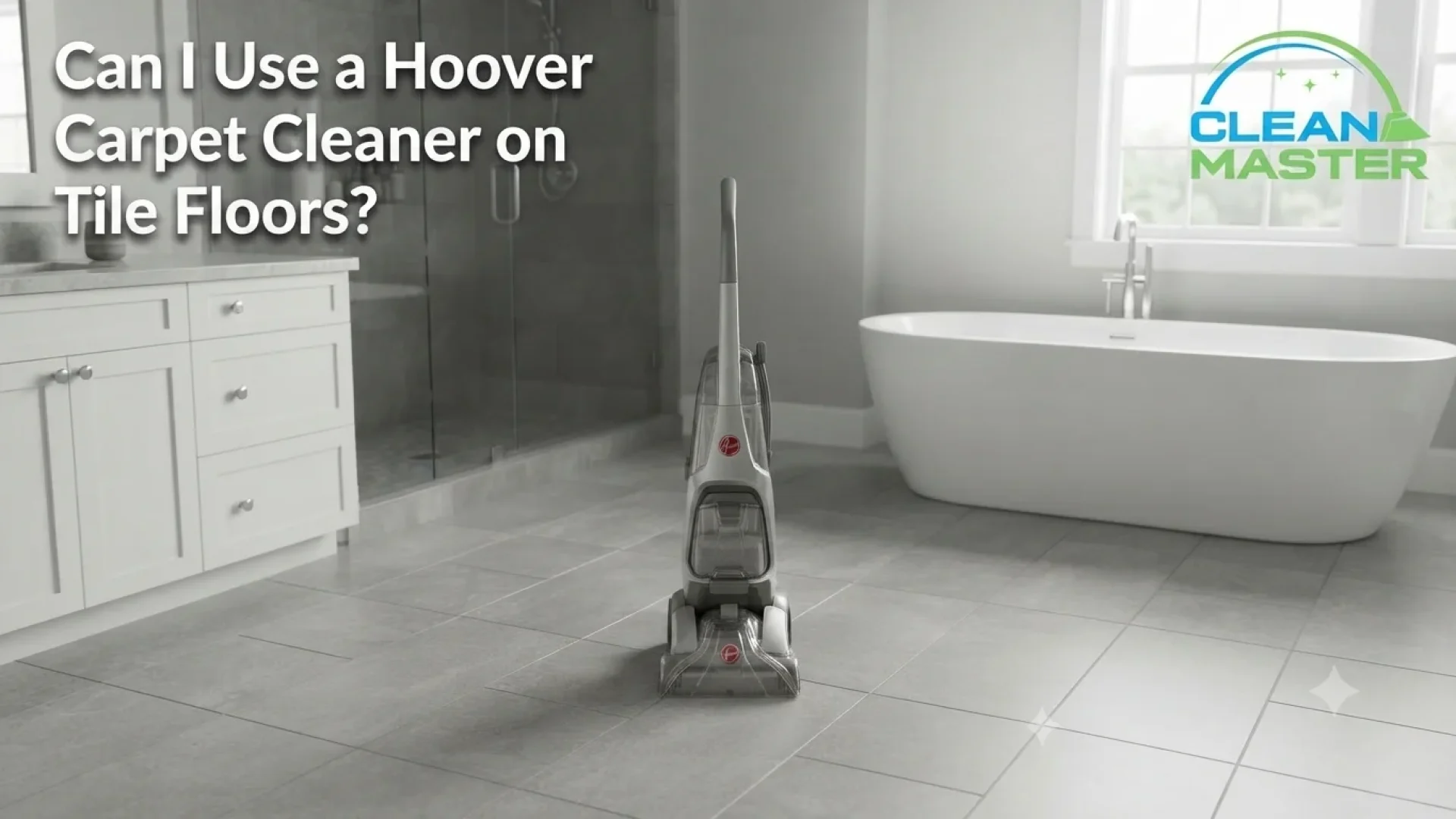 hoover carpet cleaner on a tile floor